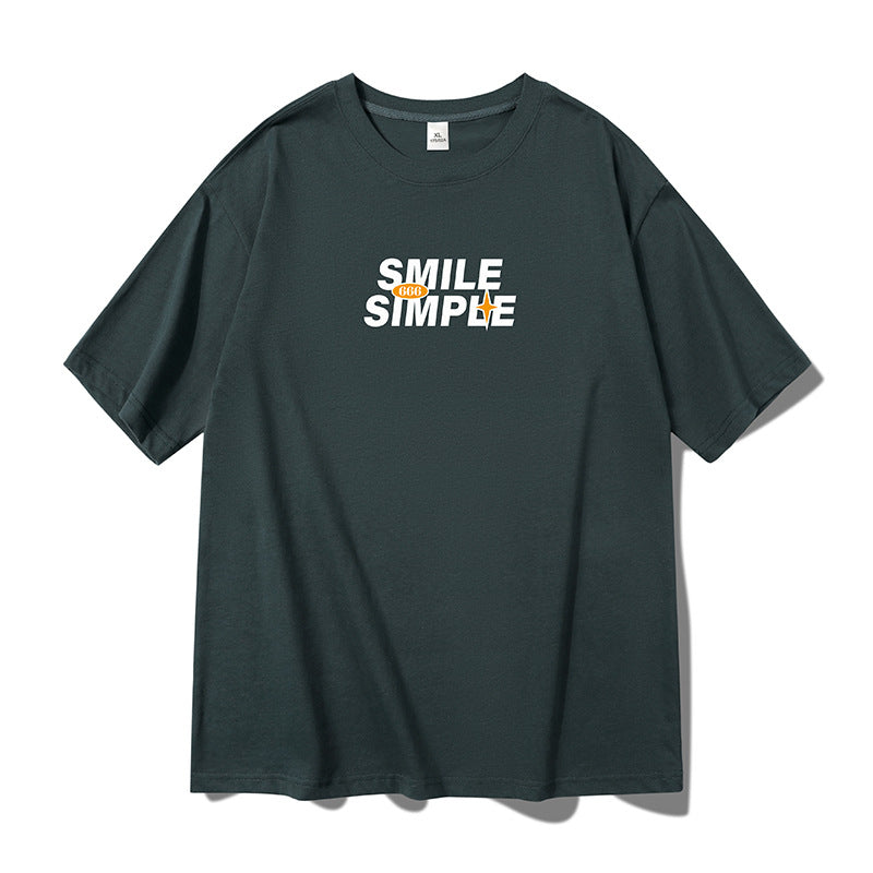 Casual alphabet T-shirt in seven colors