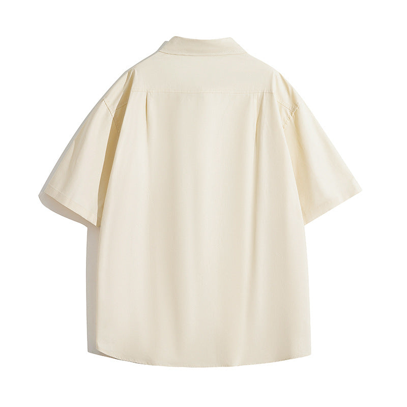Plain casual half-sleeve men's shirt