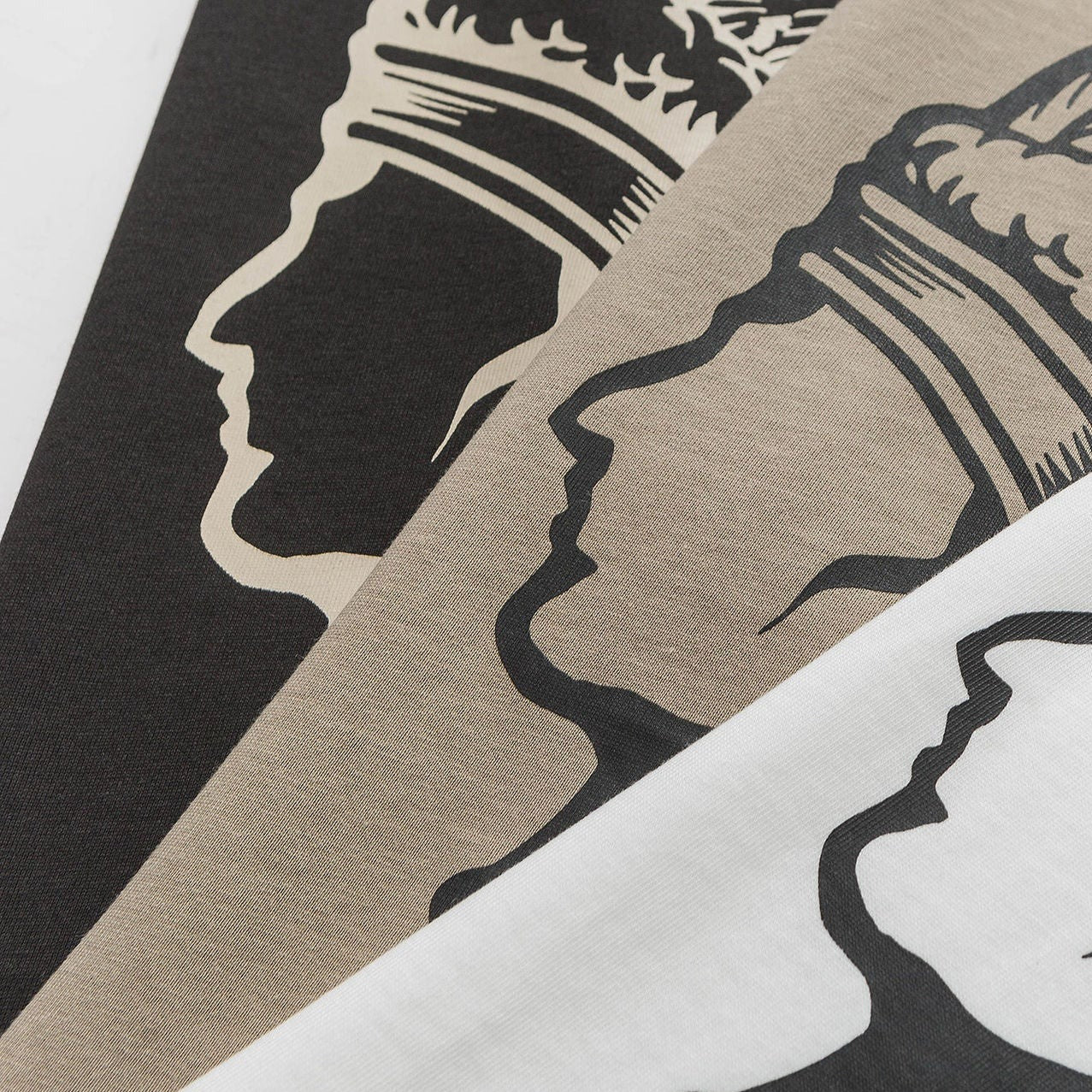 Portrait print cotton short-sleeved T-shirt
