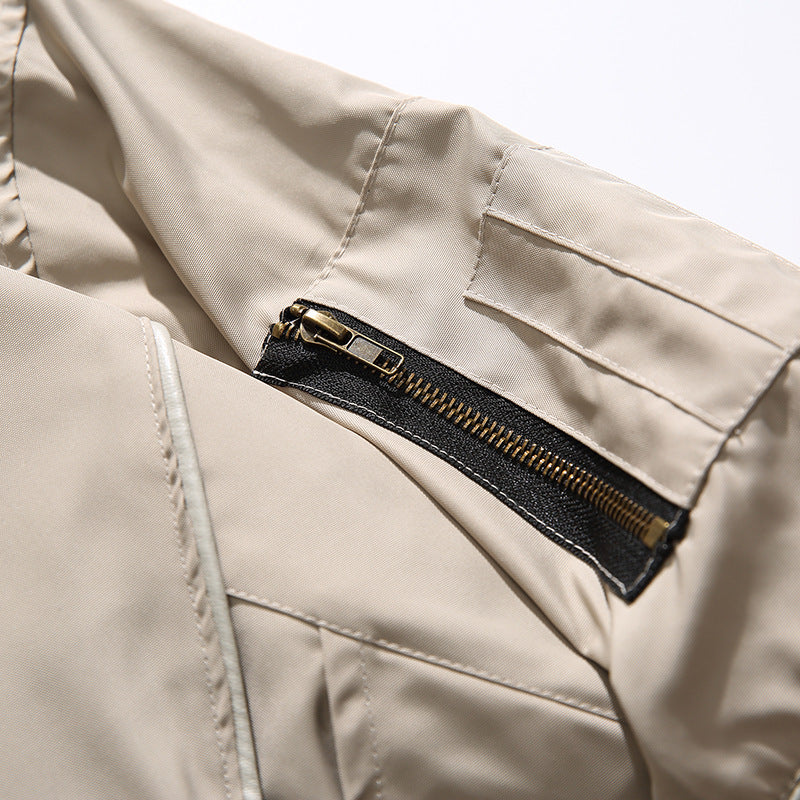 Retro plain flight jacket in three colors