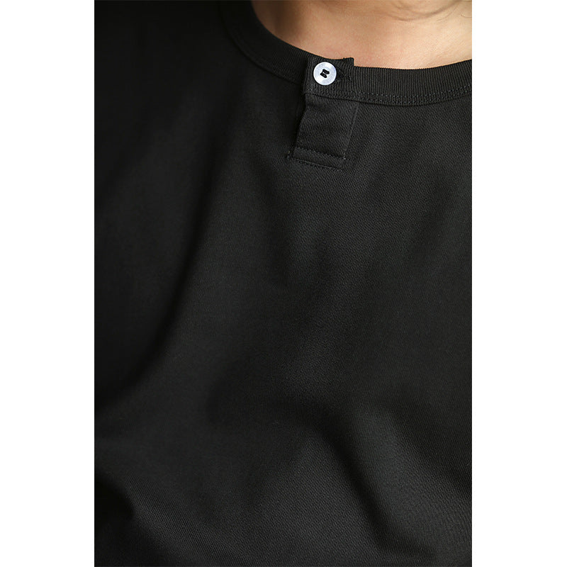 アメカジ無地ボタン半袖Tシャツ