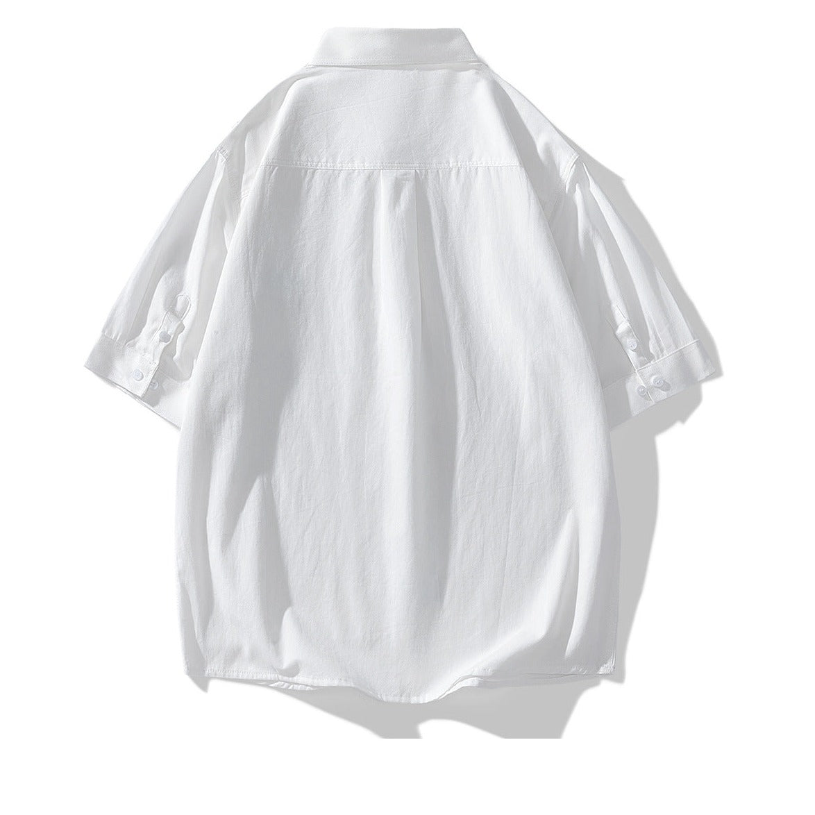 Classic plain short-sleeved work shirt in four colors