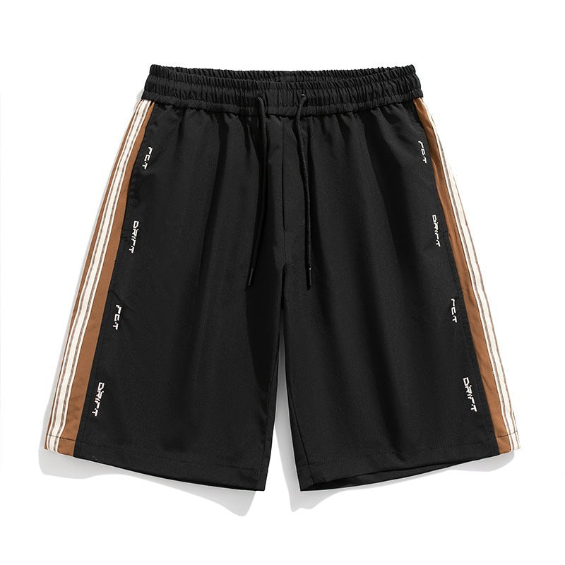 Striped color combination casual shorts