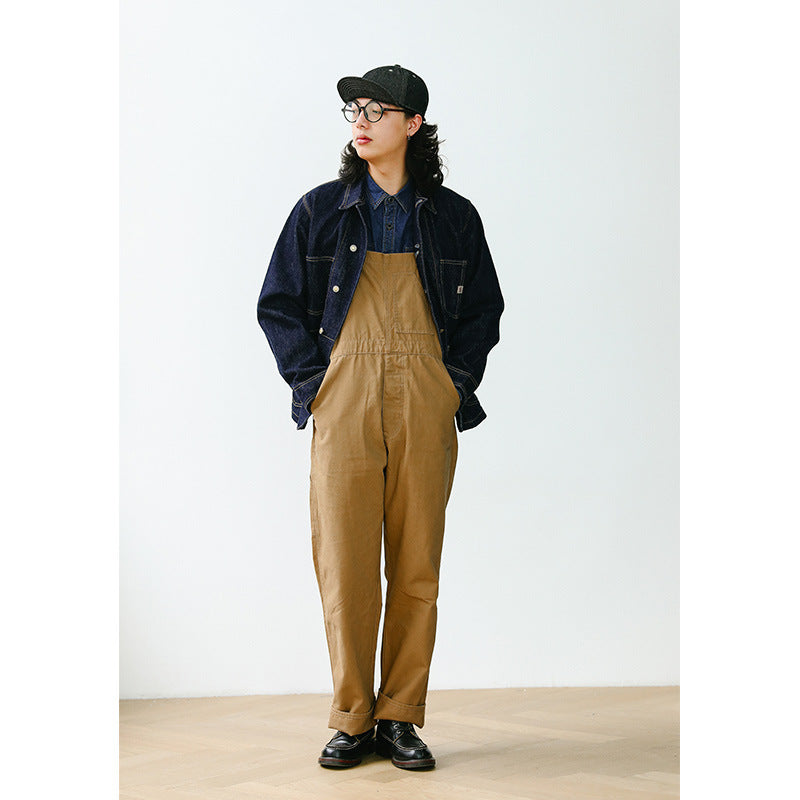 American casual retro suspender work pants
