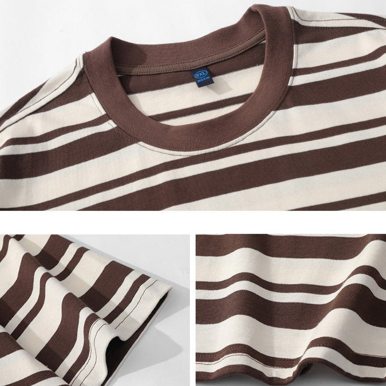Classic horizontal striped short sleeve T-shirt