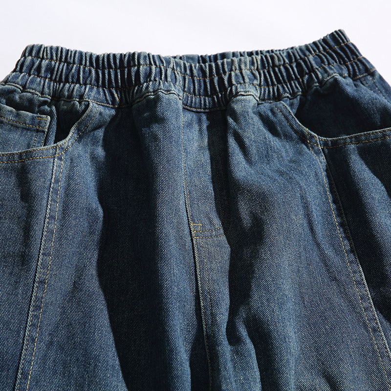 Washed Pocket Straight Jeans