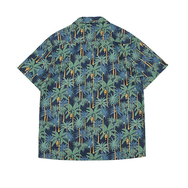 Hawaii Cuban Collar Short Sleeve Coconut Plantain Aloha Shirt
