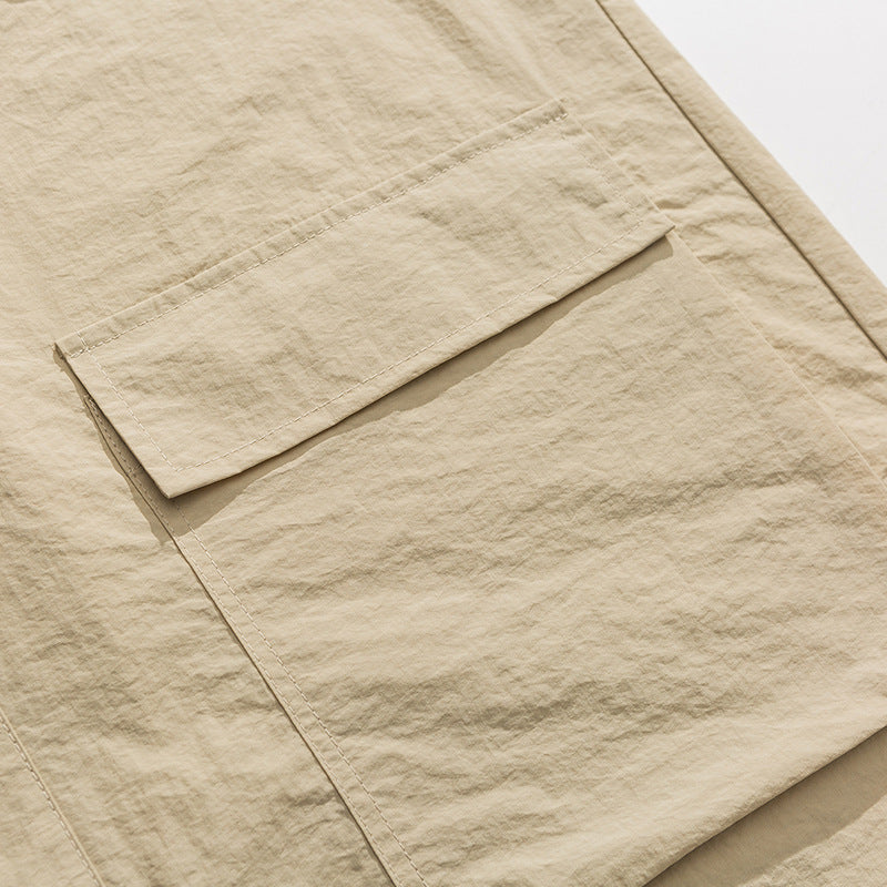 "Play Outside!" Hooded short-sleeved shirt with functional pockets