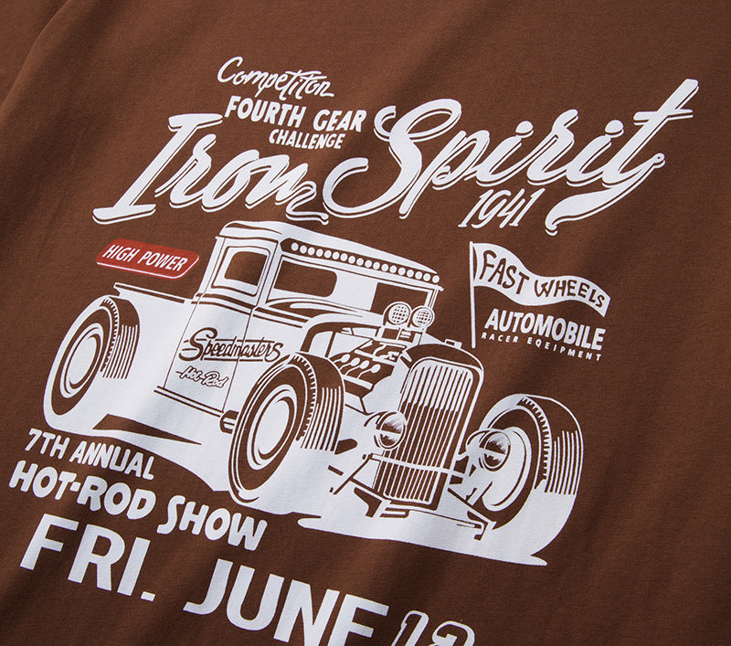 Classic Car Retro Discharge Print Tee
