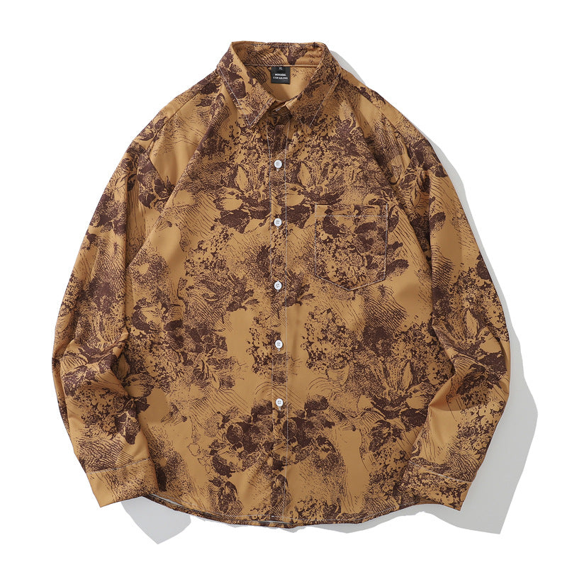 Vintage oil painting long sleeve shirt