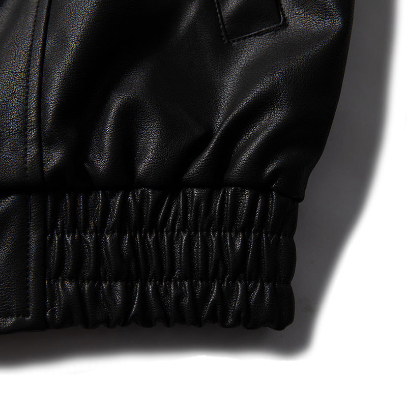 Retro Black PU Leather Jacket