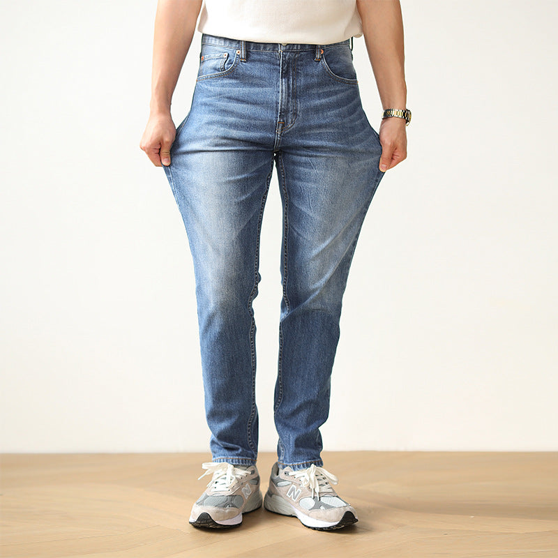 Distressed Stretch Wash Vintage Denim Pants
