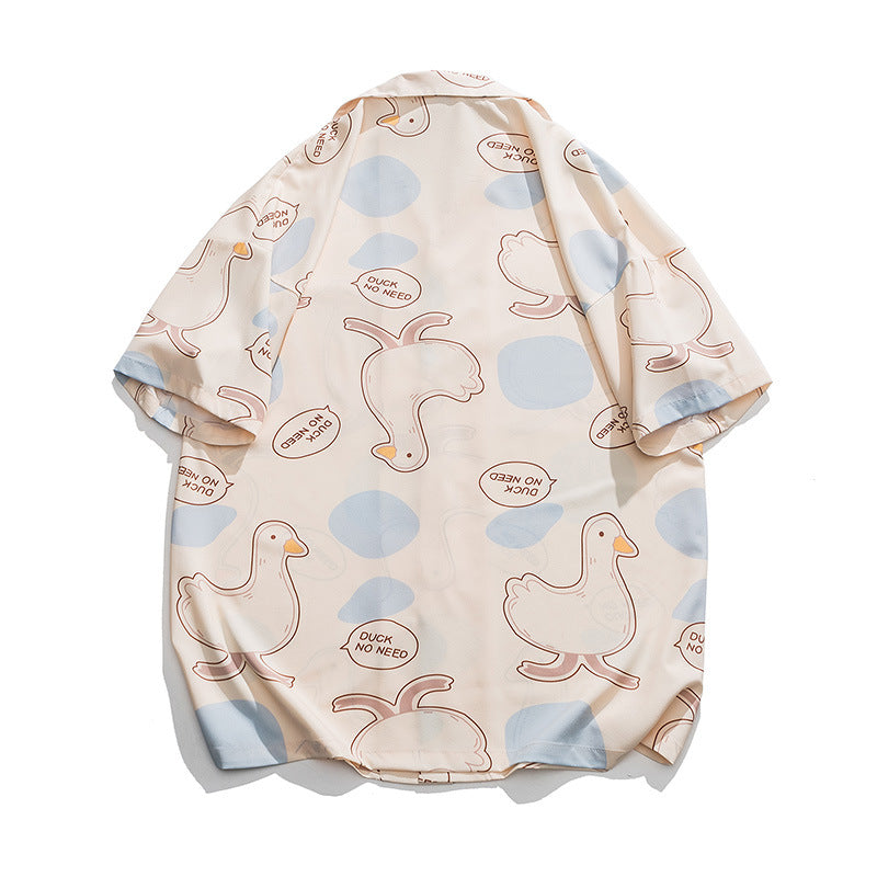 Cute Animal Print Short Sleeve Shirt