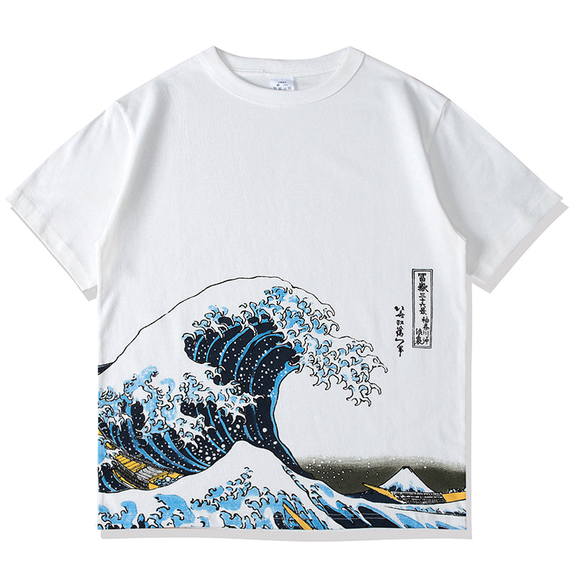 "Under the Wave off Kanagawa" Ukiyo-e style cotton T-shirt
