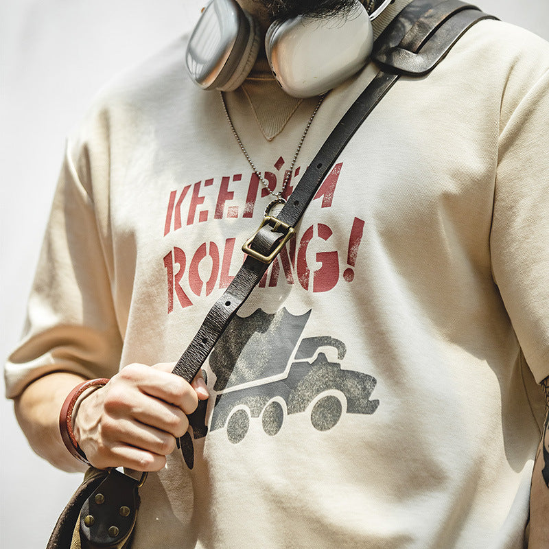 ヴィンテージアルファベットプリントTシャツ