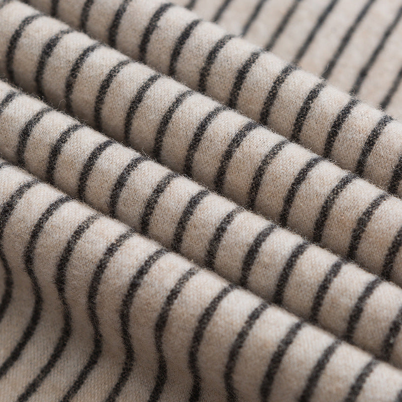 Reconstructed check and stripe combination long-sleeved shirt