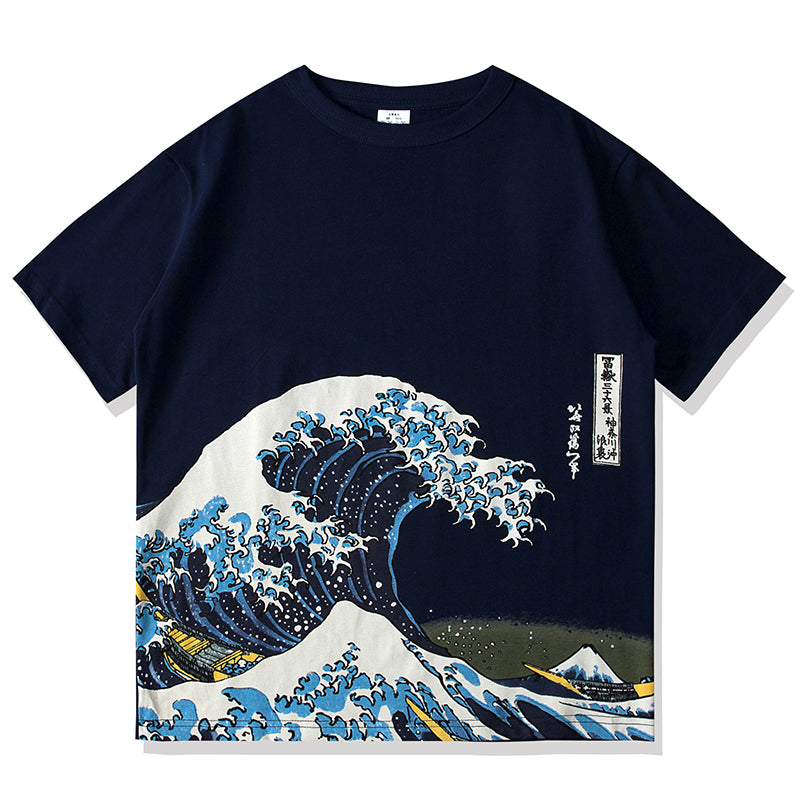 "Under the Wave off Kanagawa" Ukiyo-e style cotton T-shirt