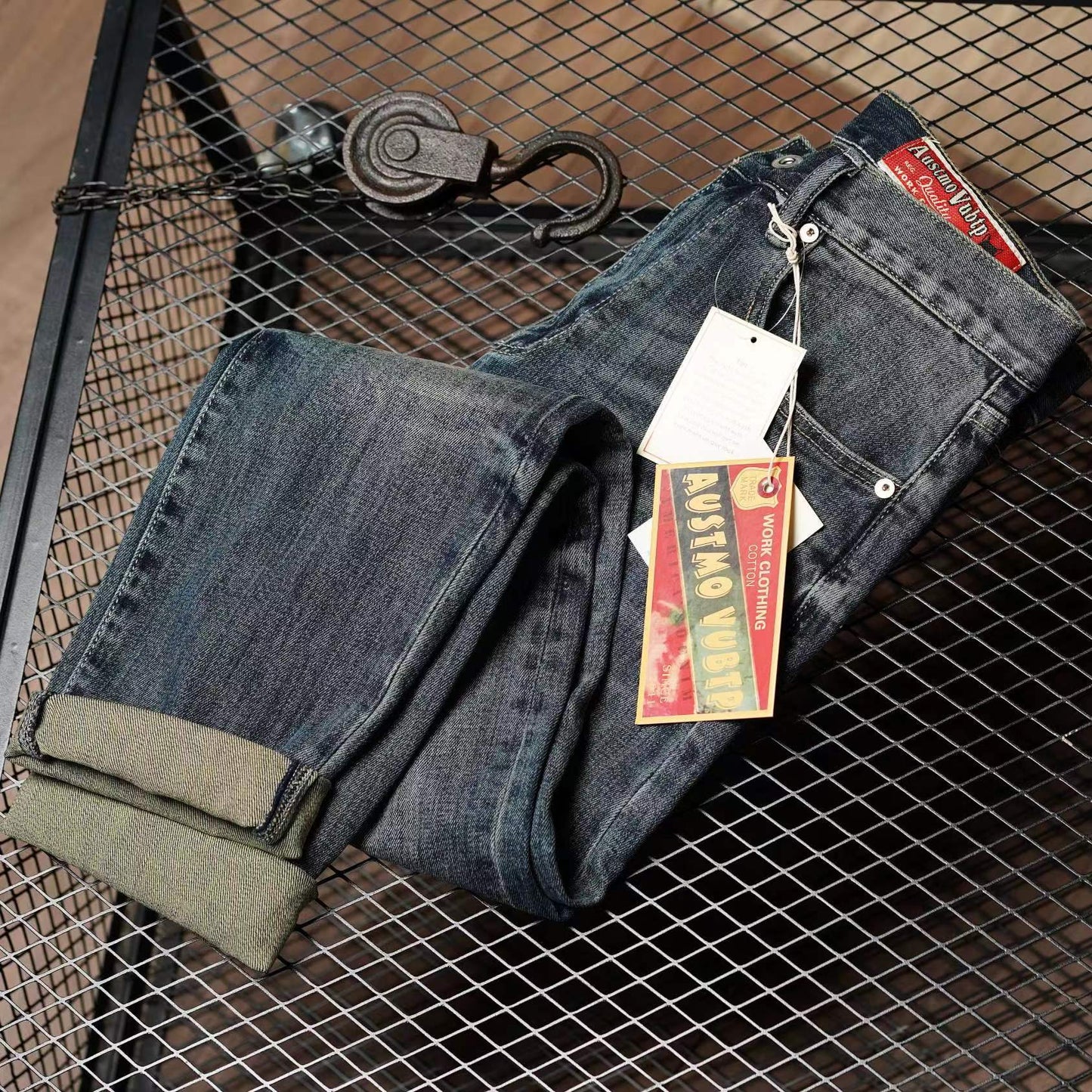 Heavyweight vintage straight denim pants