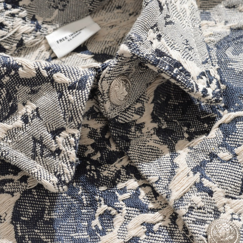 Ink painting pattern all-over autumn/winter jacket