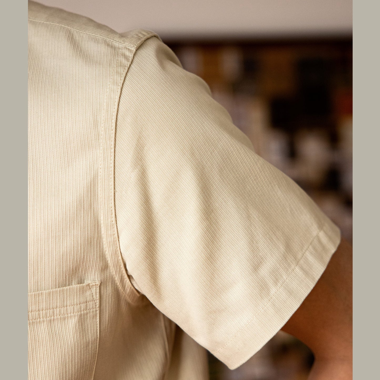 Retro British style plain short sleeve shirt