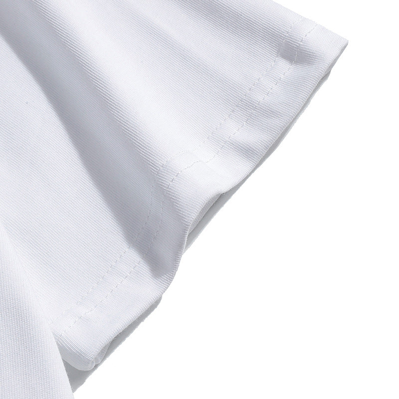 270g cotton simple print short-sleeved T-shirt in four colors