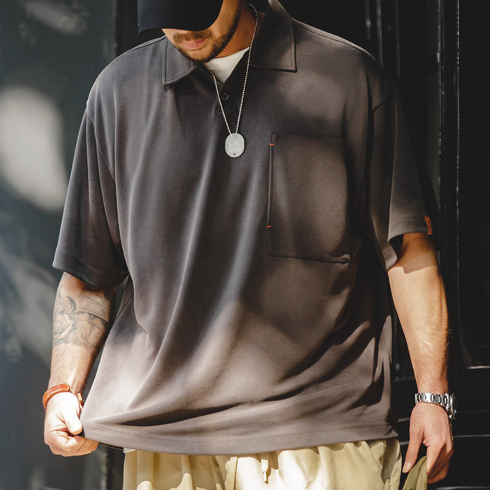 American casual retro modal polo shirt