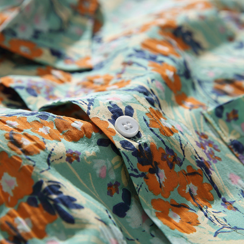 Retro floral fresh aloha short sleeve shirt