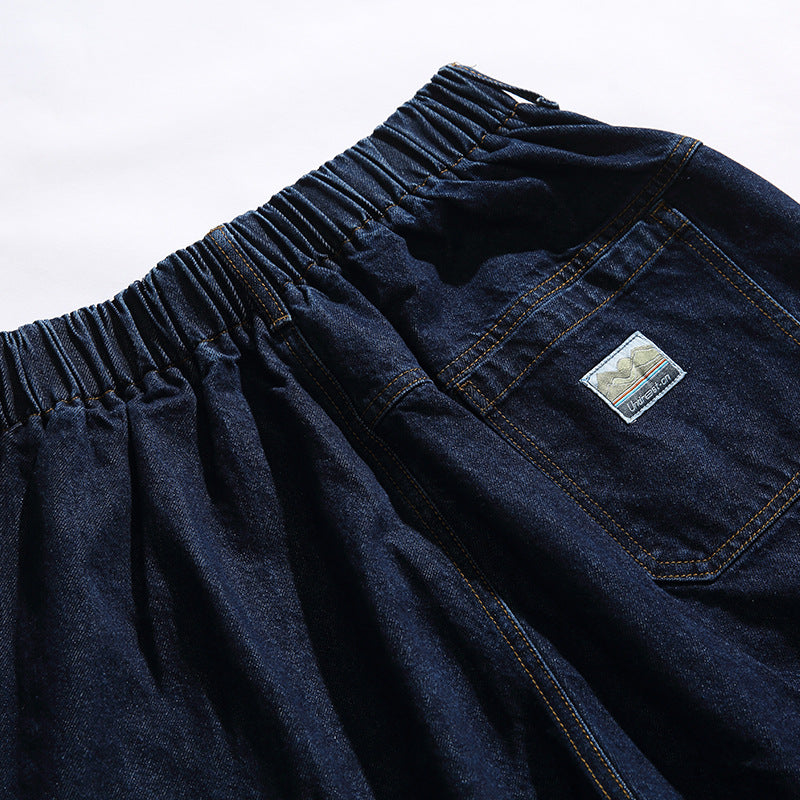 Classic simple blue straight jeans