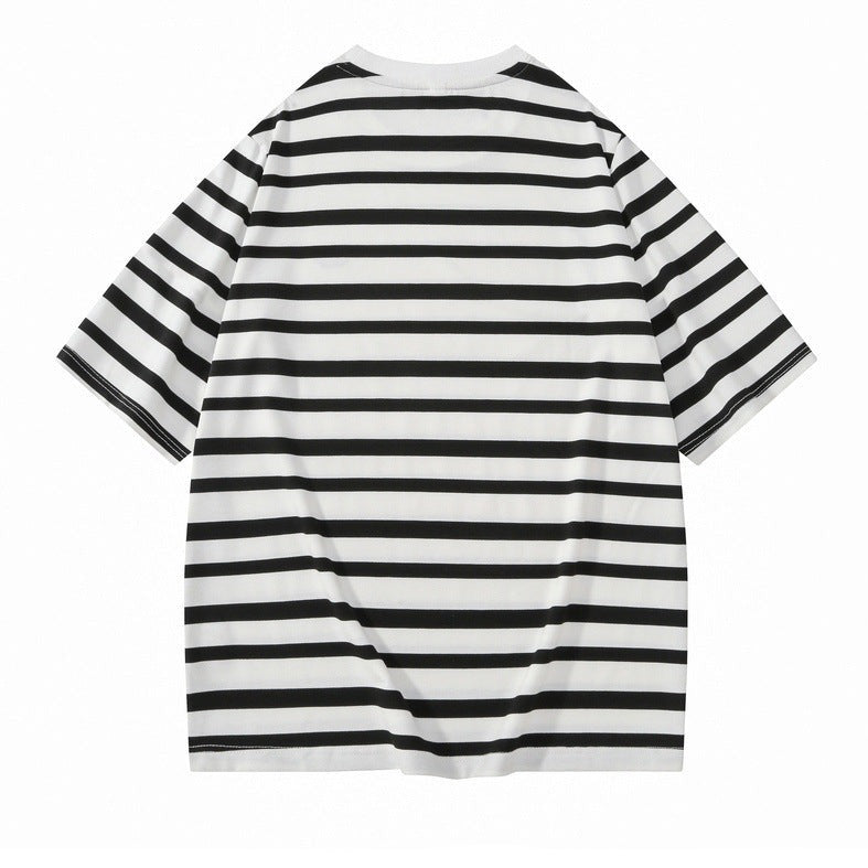 Classic horizontal striped short sleeve T-shirt