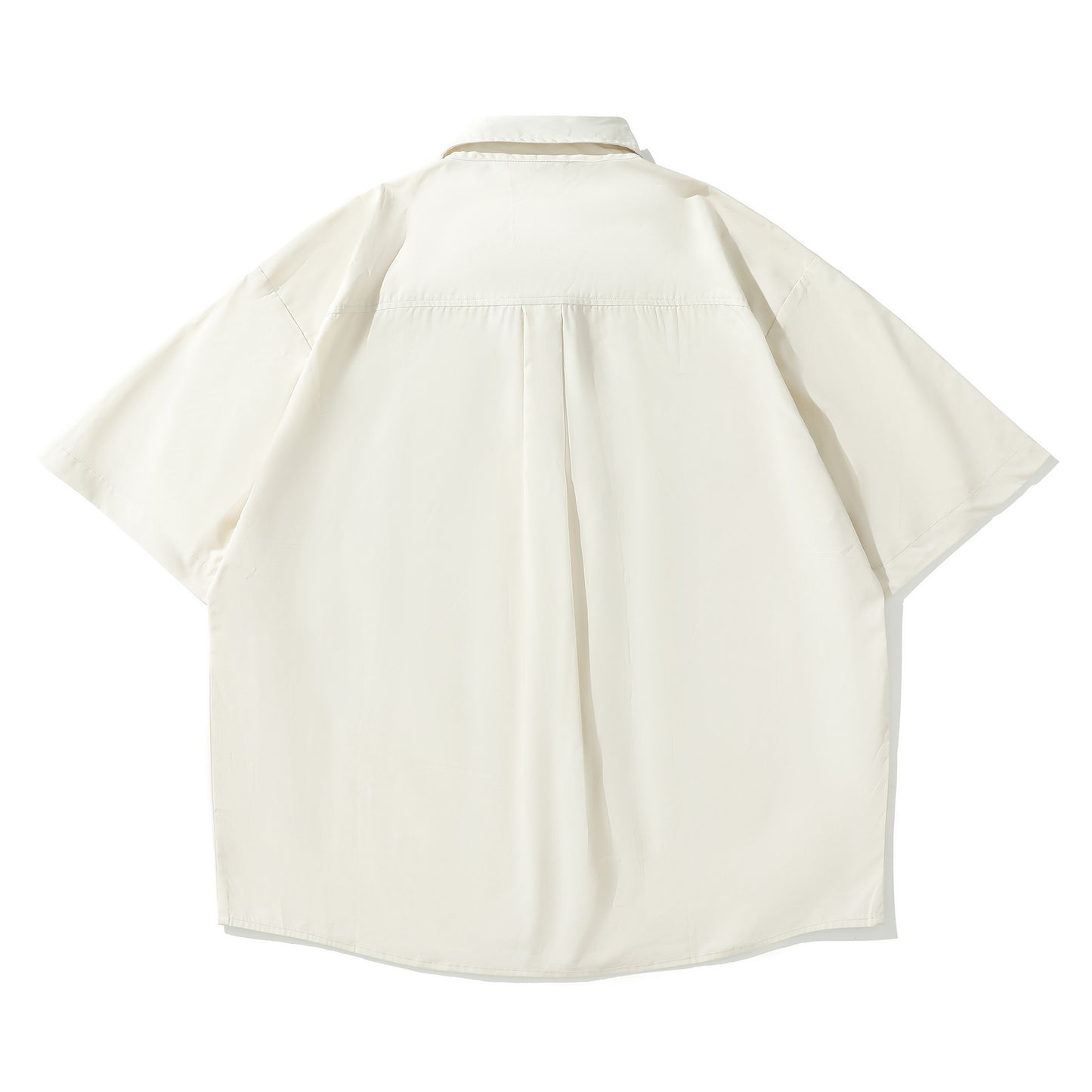 Plain short-sleeved work shirt with pocket