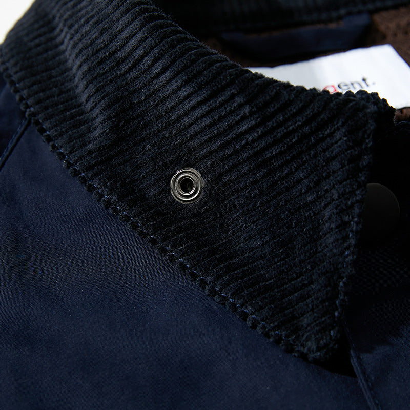 Corduroy neck casual jacket