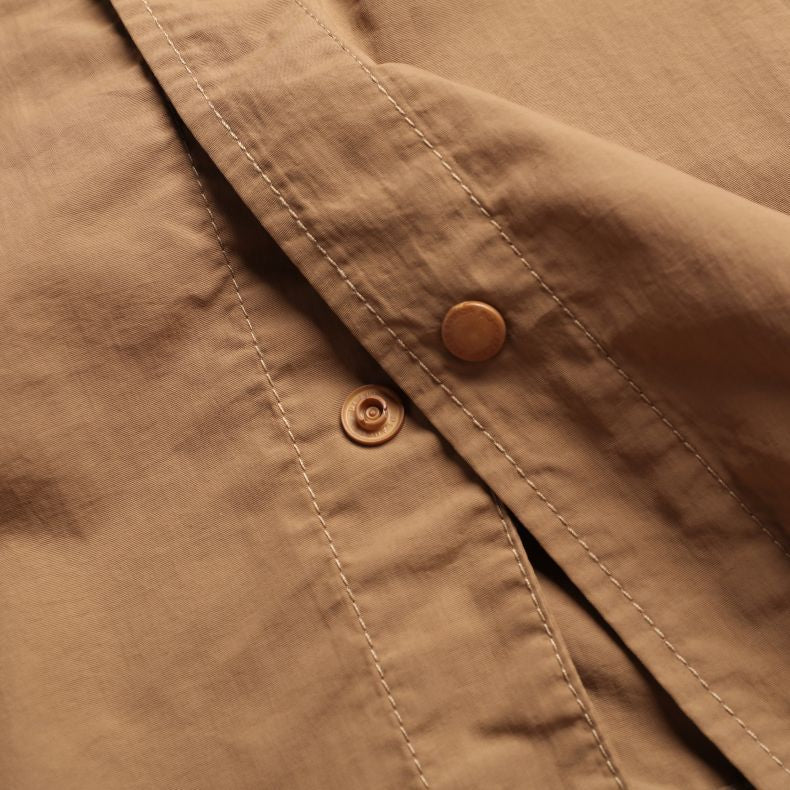 Multi-pocket plain short-sleeved work shirt in four colors
