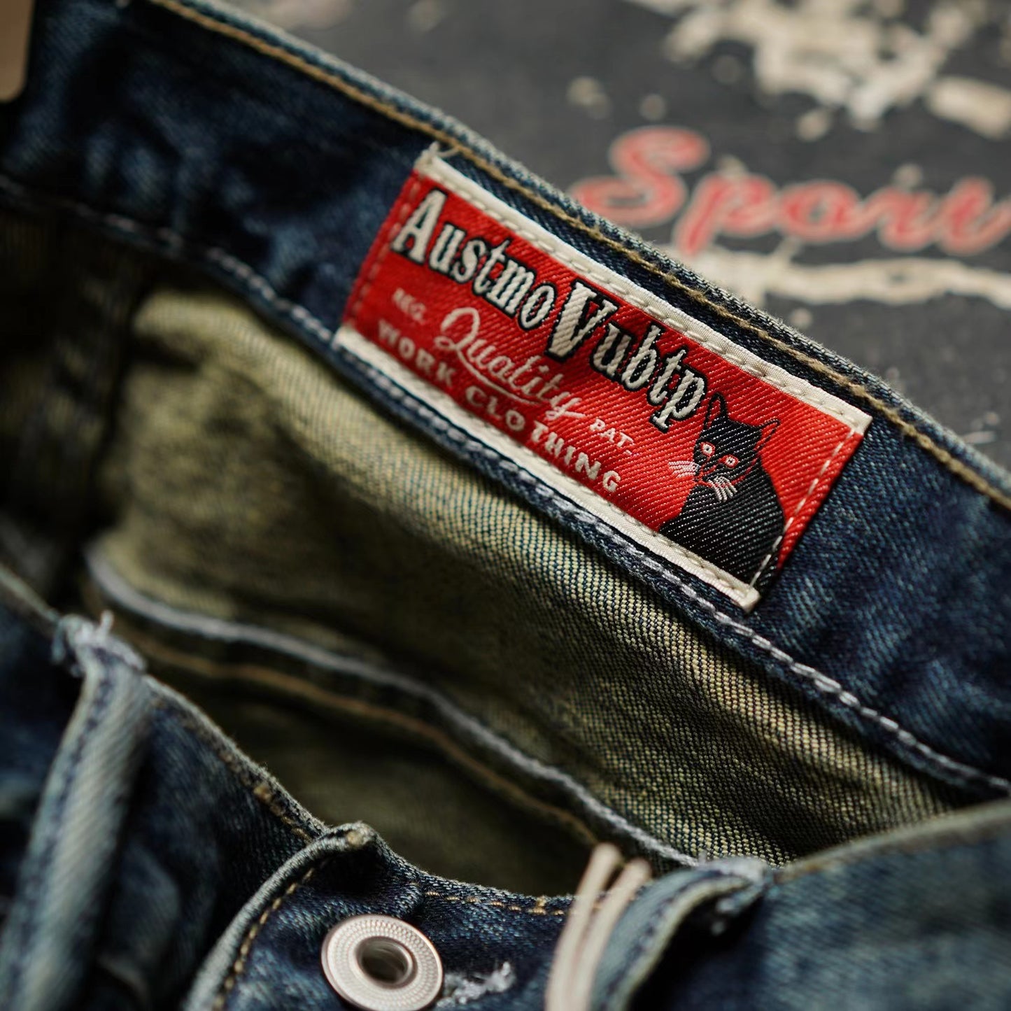 Heavyweight vintage straight denim pants