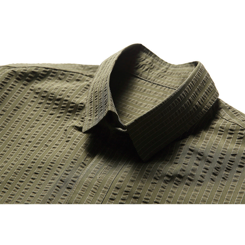 Classic striped long-sleeved work shirt