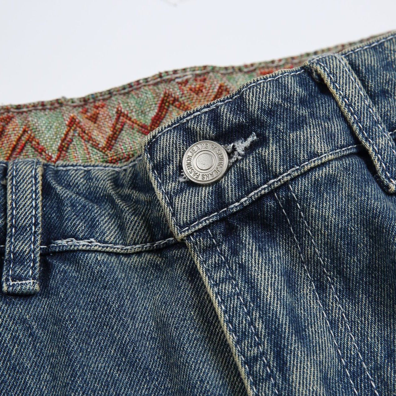 Washed Simple Straight Jeans