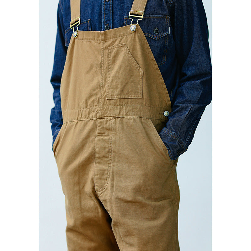 American casual retro suspender work pants