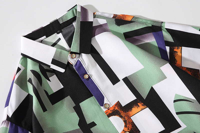 Colorful Geometric Aloha Shirt
