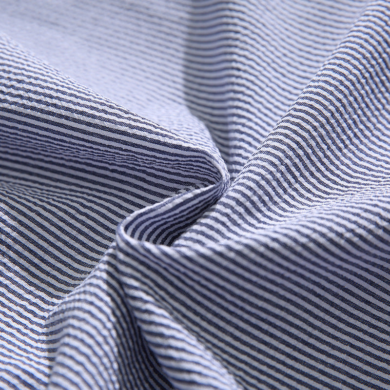 New striped color combination pocket long sleeve shirt