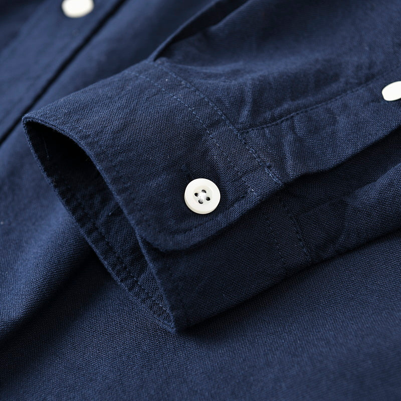 Embroidered breathable plain long sleeve shirt