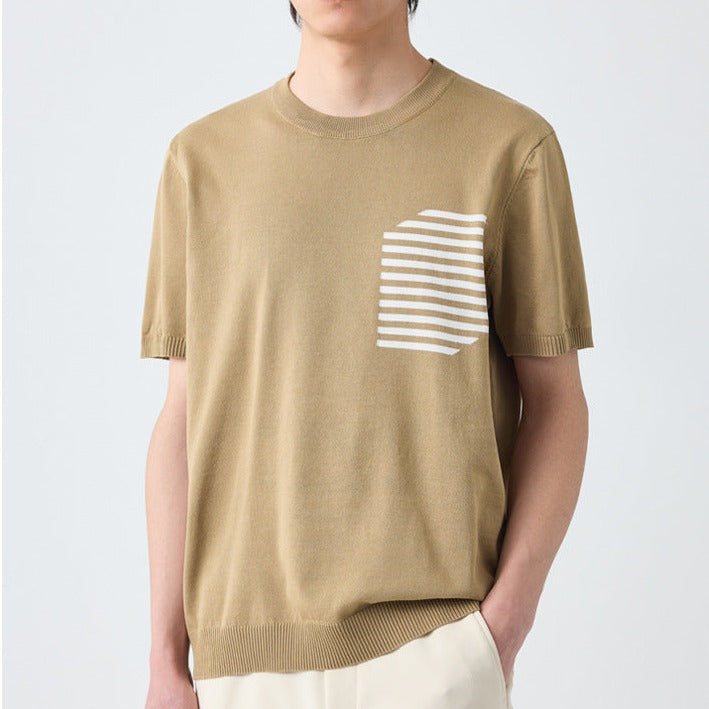 High-quality new striped pocket T-shirt