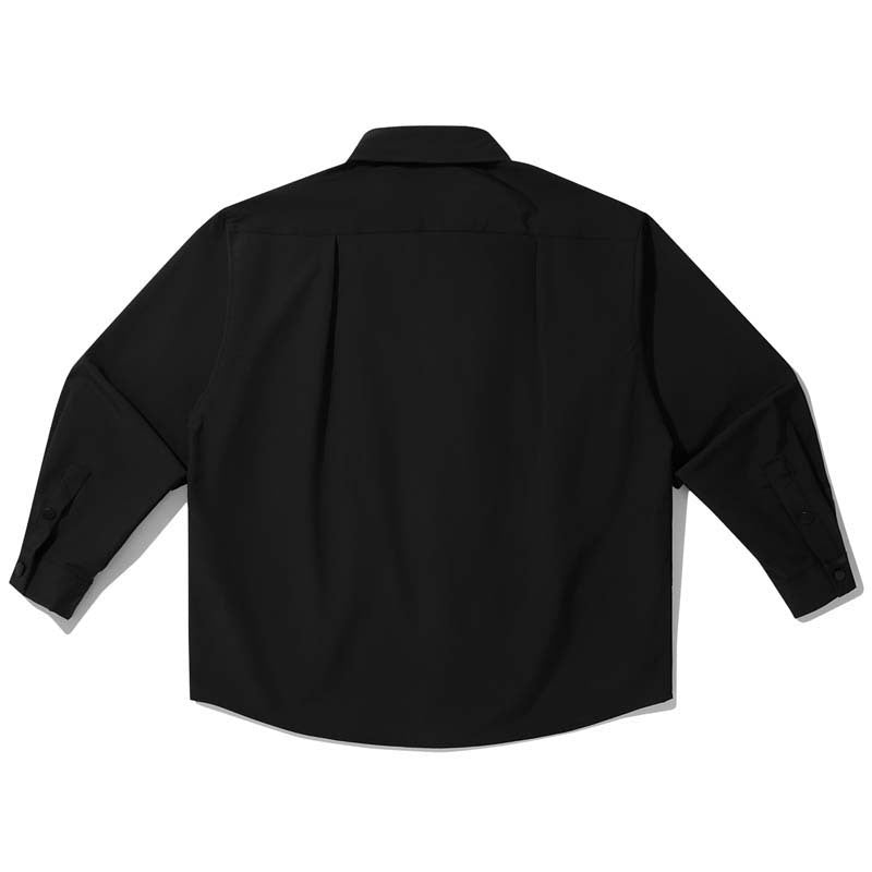 Autumn plain classic loose long sleeve shirt