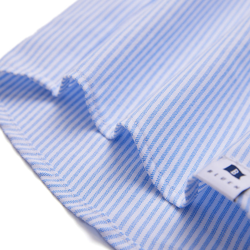 Classic blue striped long-sleeved work shirt