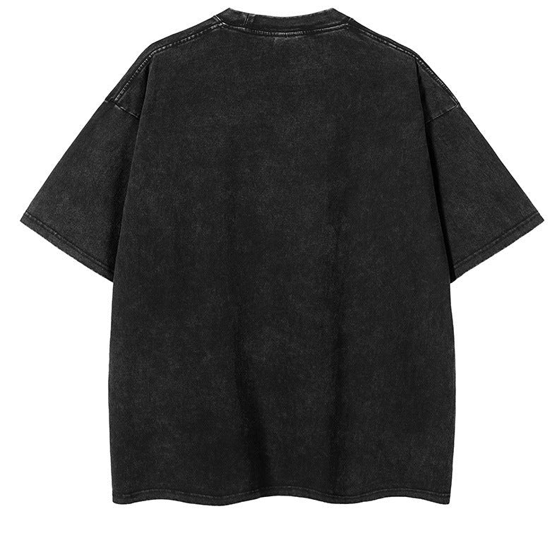 Tie-dye wash and distressed T-shirt in five colors