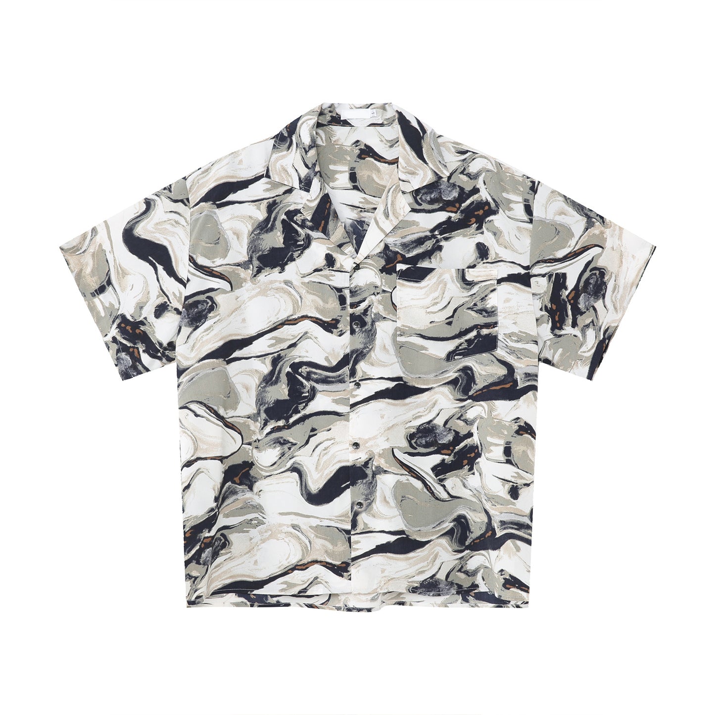 Tie-dye retro print short-sleeved shirt