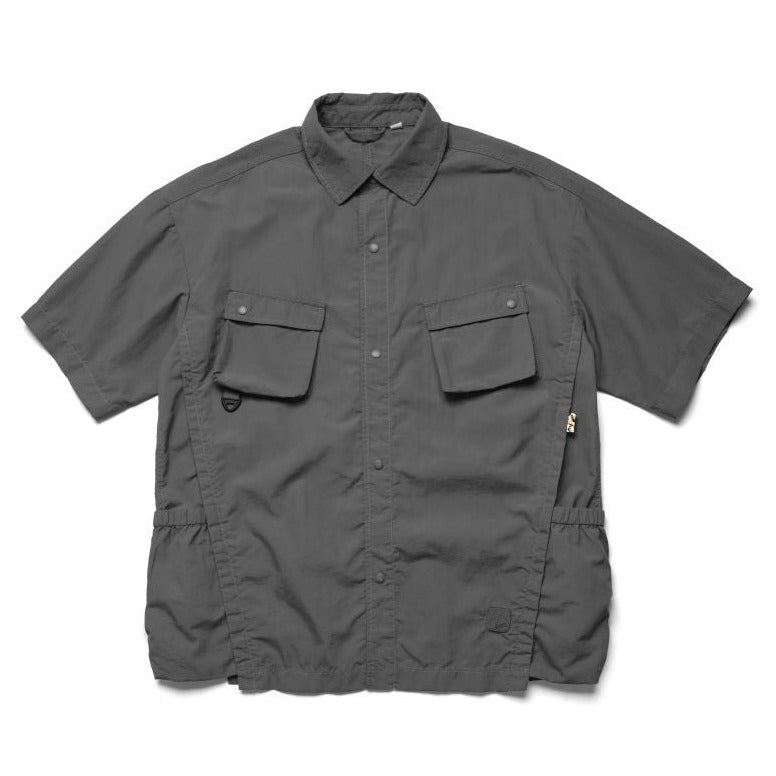 Multi-pocket plain short-sleeved work shirt in four colors