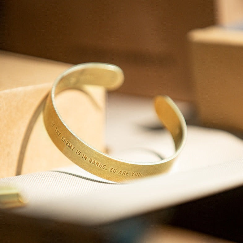 Bliss Military Engraved C-shaped Bracelet