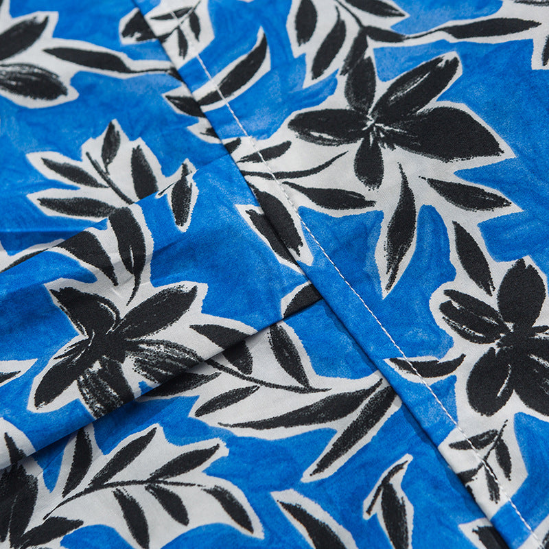 Hawaiian floral print aloha shirt