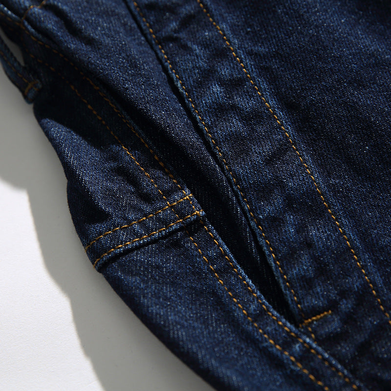 Classic simple blue straight jeans