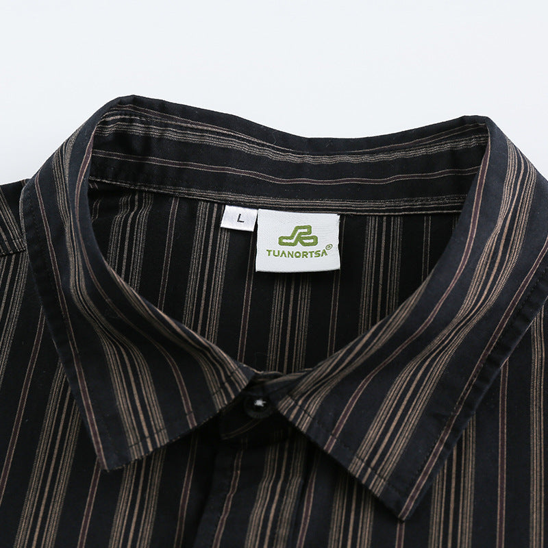 Classic striped short-sleeved shirt