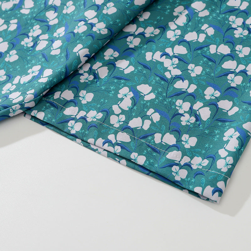 New fresh floral print aloha short sleeve shirt